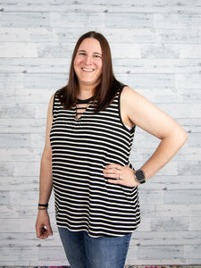 Black & White Stripe Tank