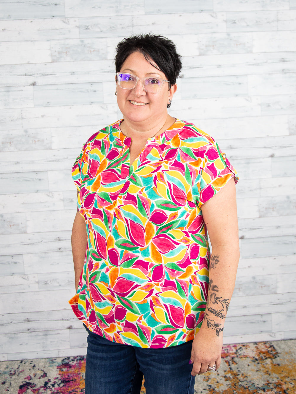 Bright Short Sleeve Lizzy Top
