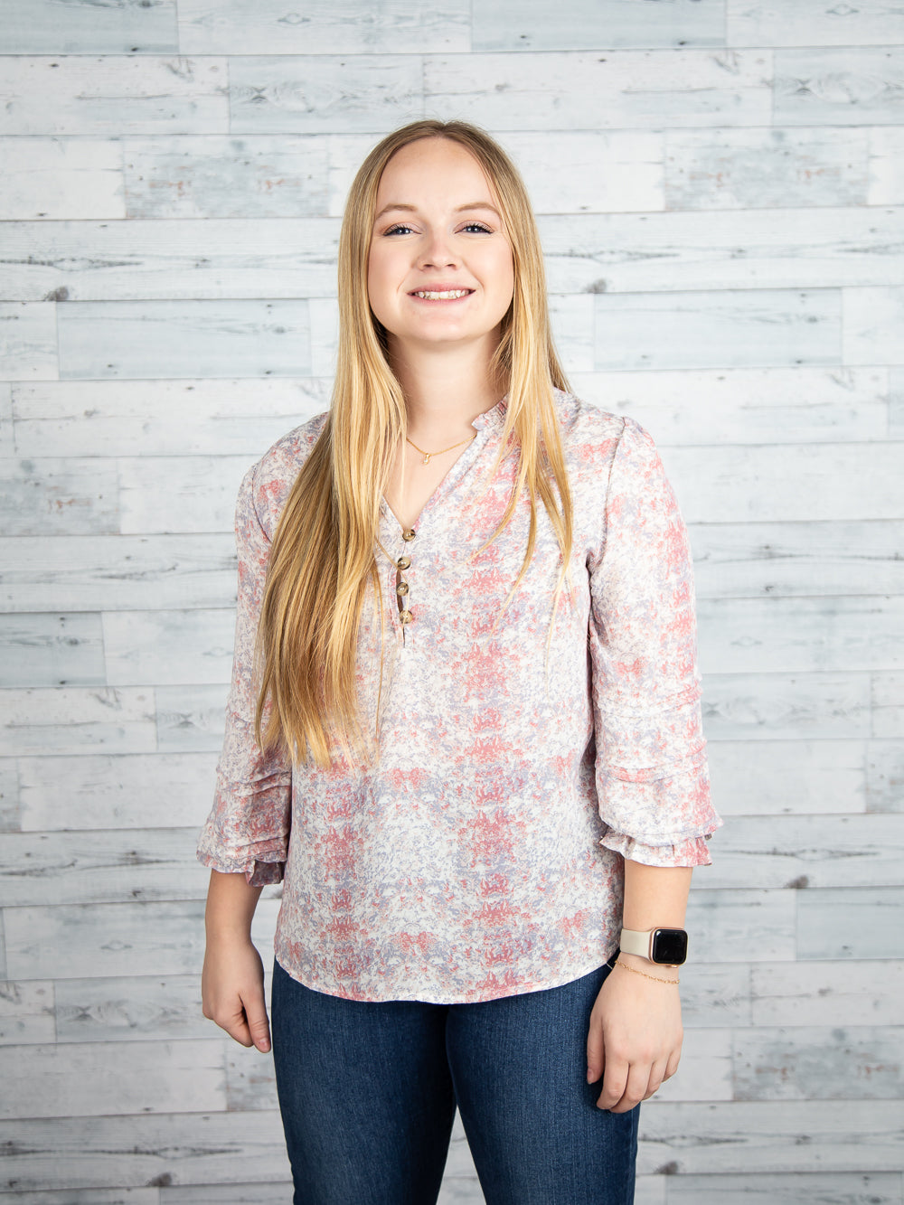 Blush & Blue Blouse