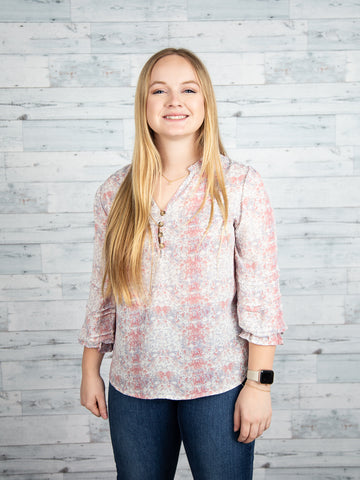 Blush & Blue Blouse