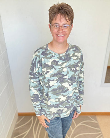 Camo Raw Edge Long Sleeve