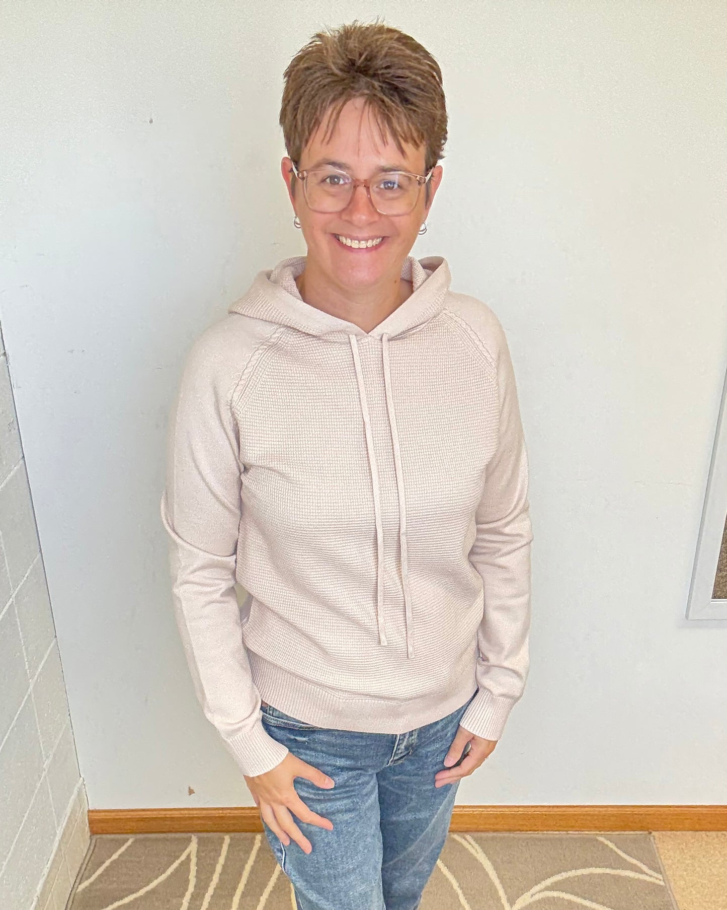 Oatmeal Waffle Texture Hoodie