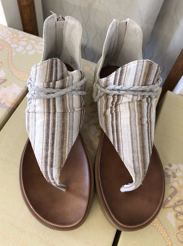 Very G Cream Stripe Sandals