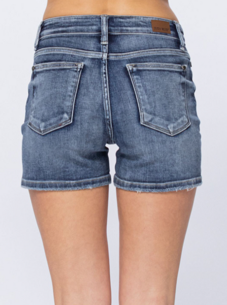 Judy Blue Mid Rise Destroyed Shorts